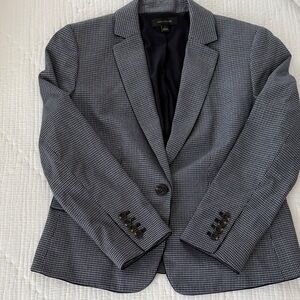 Ann Taylor Black and White Checkered Blazer